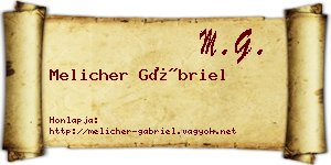 Melicher Gábriel névjegykártya